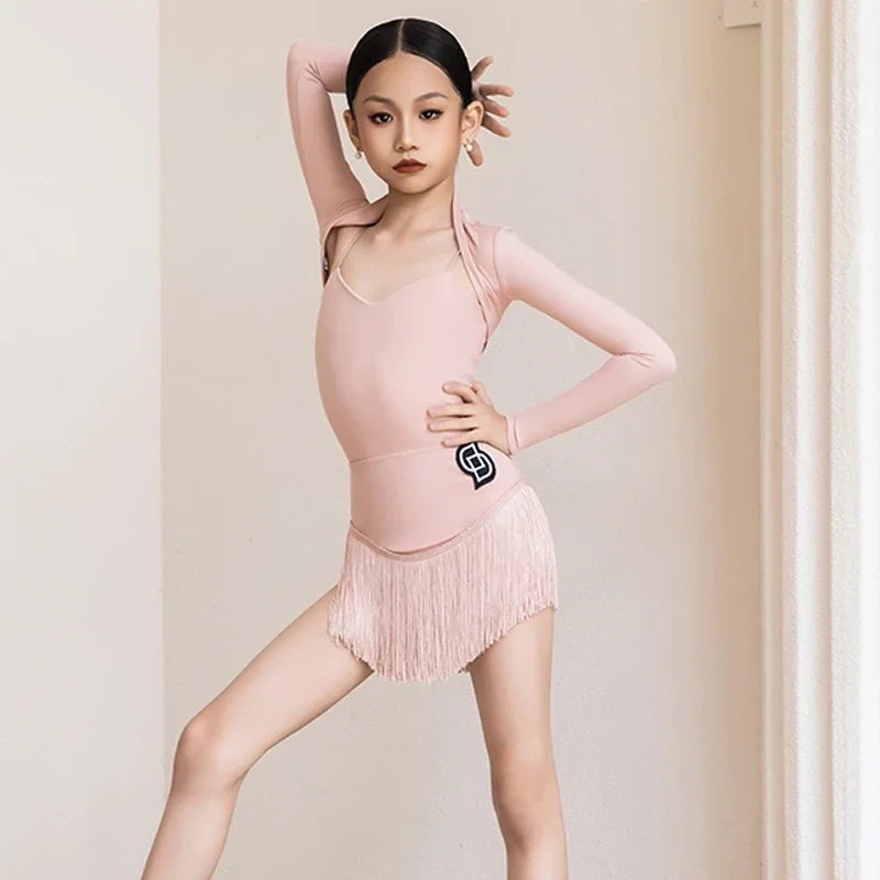 

Fashion Samba Rumba Practice Suits Girls Latin Dance Performance Costume Children'S Ballroom Dance Clothing Stage Wear