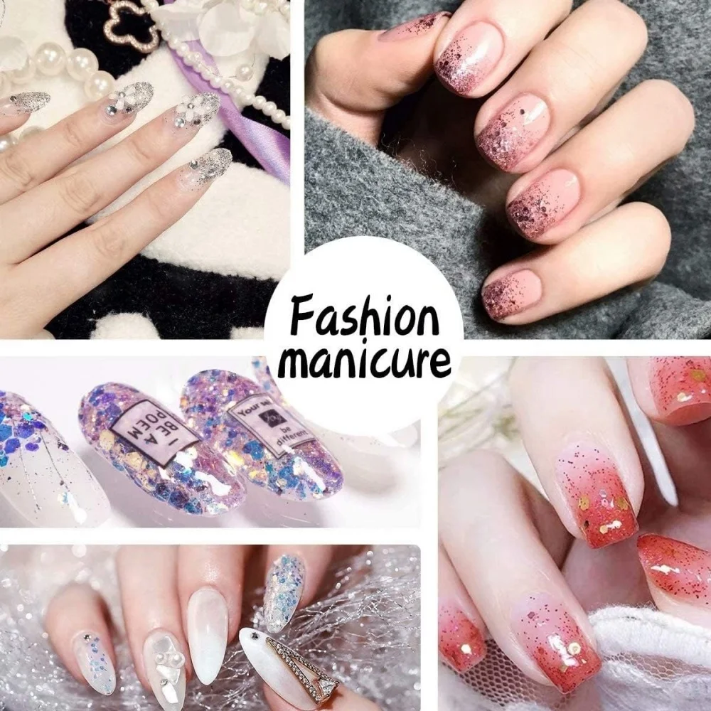 Craft Nail Glitter - 2oz Glitter Mix Chunky Glitter Bulk Colors in Shaker, Nail Glitter Decoration