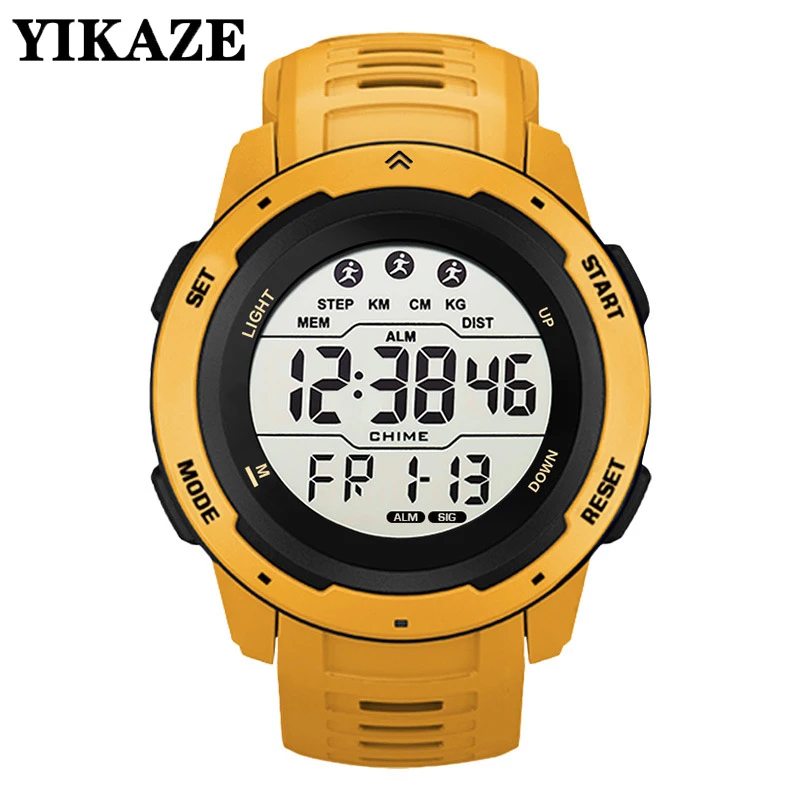 Reloj Hombre Outdoor Digital Watches Sport LED Men Big Dial Round Watch Luminous Casual Clock Multifunction Wrist Stopwatch 2022