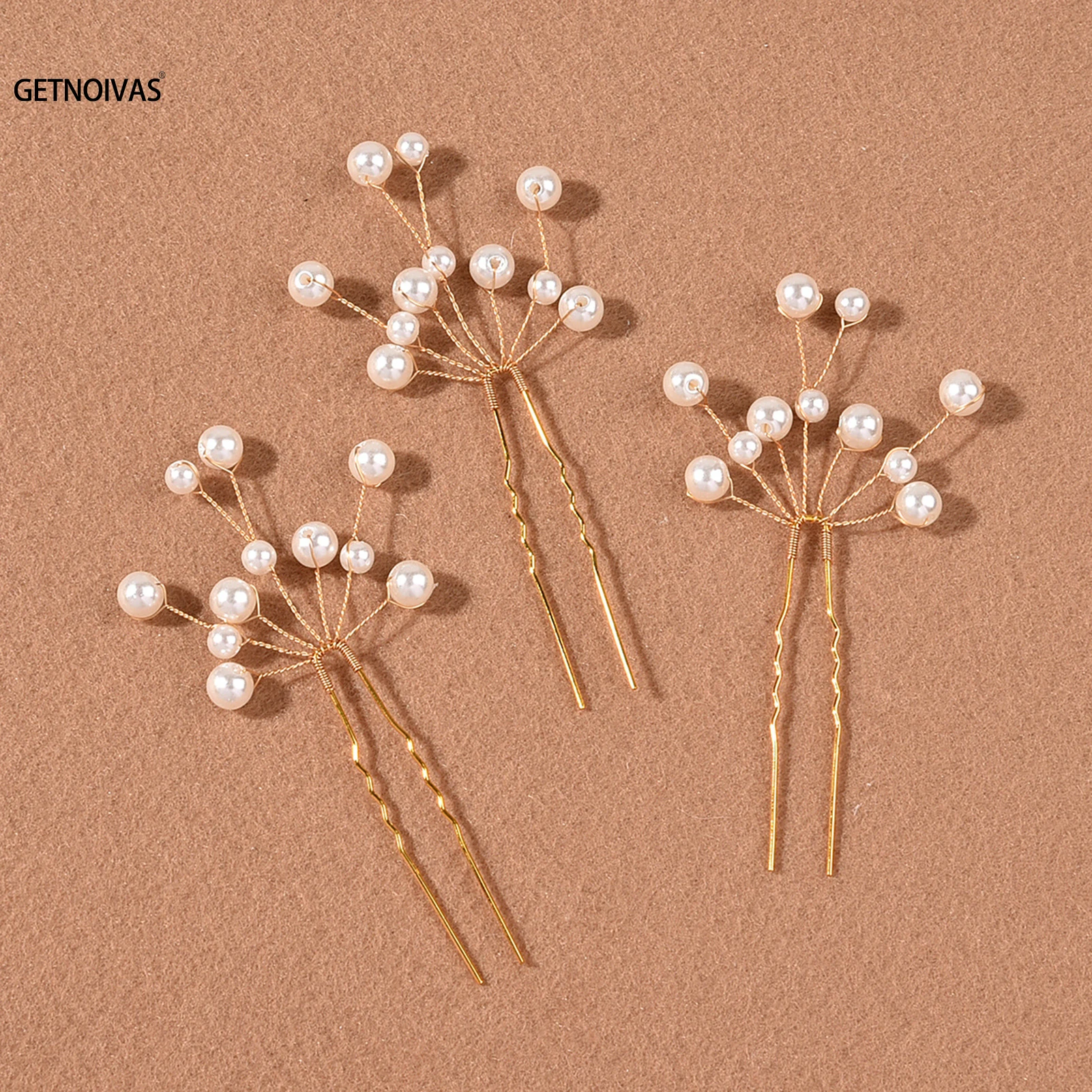 3Pcs Bridal U-shaped Hairpins Metal Hair Sticks Forks Barrette Clip Pearl Wedding Hairstyle Design Tool Women Hair Accessories