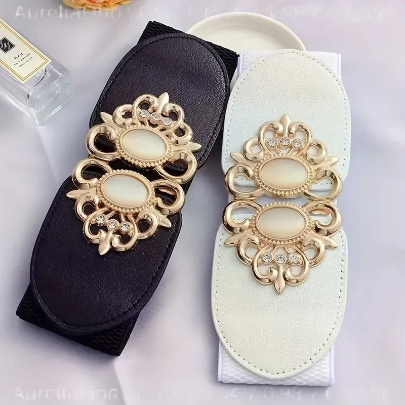 Women Fashion Elastic Wide Belt Versatile Decorative Waist Cincher for Dress Coat Skirt Stylish Stretchy Body Shaping