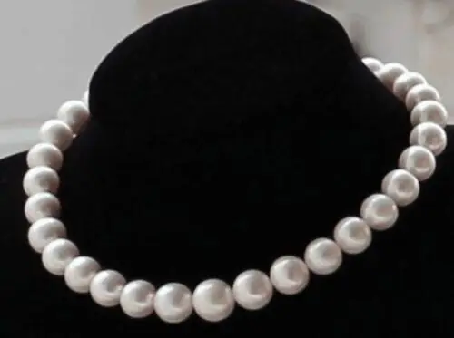 

Huge AAAA 9-10mm Natural South Sea Genuine White Round Pearl Necklace 18Inch