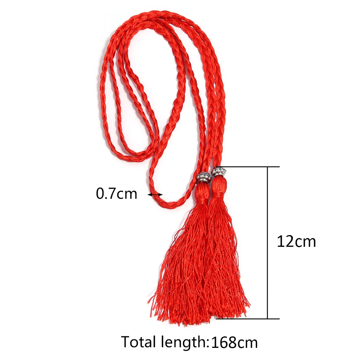 1 Strip 168cm Braided Tassel Belt Multicolor Long Tassel Waist Belt Rope For DIY Home Casual Clothing Decoration Accessories