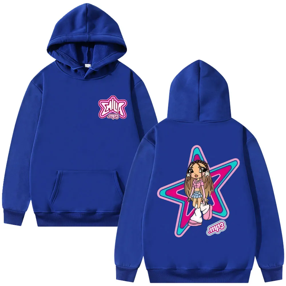 Sudadera con capucha con gráfico de dibujos animados de Singer Emilia Mernes MP3, ropa para hombres y mujeres, sudadera informal de moda, jersey de gran tamaño Unisex, sudaderas con capucha