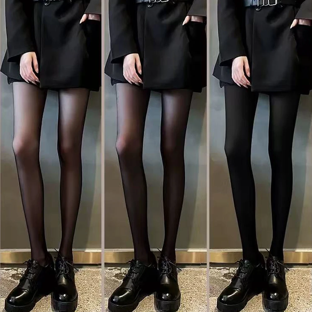 

Утепленные термоколготки, леггинсы, женские зимние флисовые бархатные термочулки с высокой талией, эластичные тонкие сексуальные полупрозрачные колготки