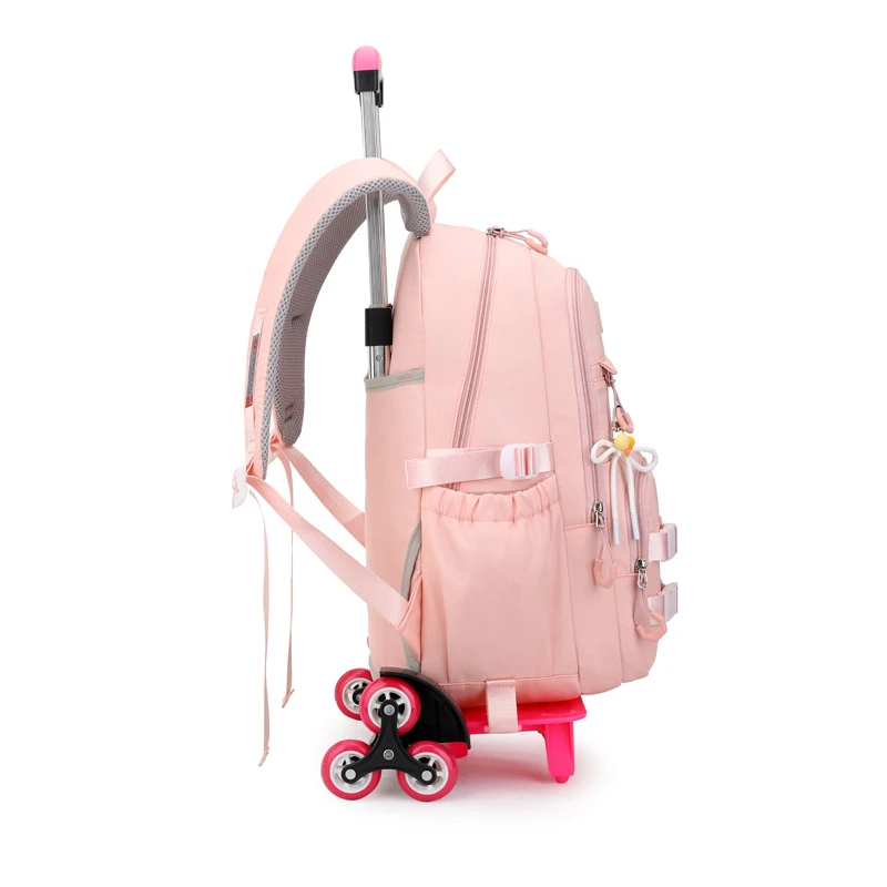 Sac à Dos d'École à Roulettes Étanche pour Enfant, Cartable à Roulettes pour Fille