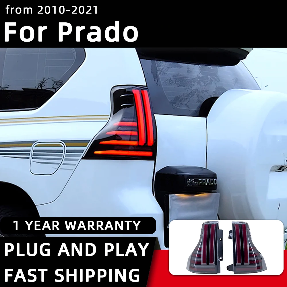 Car Styling Taillights for Prado LED Tail Light 2010-2021 Prado LC150 Tail Lamp DRL Rear Turn Signal Automotive Accessories