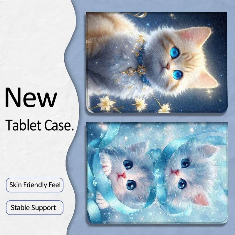 

Cute Sparkling Cat Blue Gift For Xiaoxin Lenovo Tab P12 Extreme Legion Y900 Idea Pro GT 12.1 2025 Foldable Tablet Case
