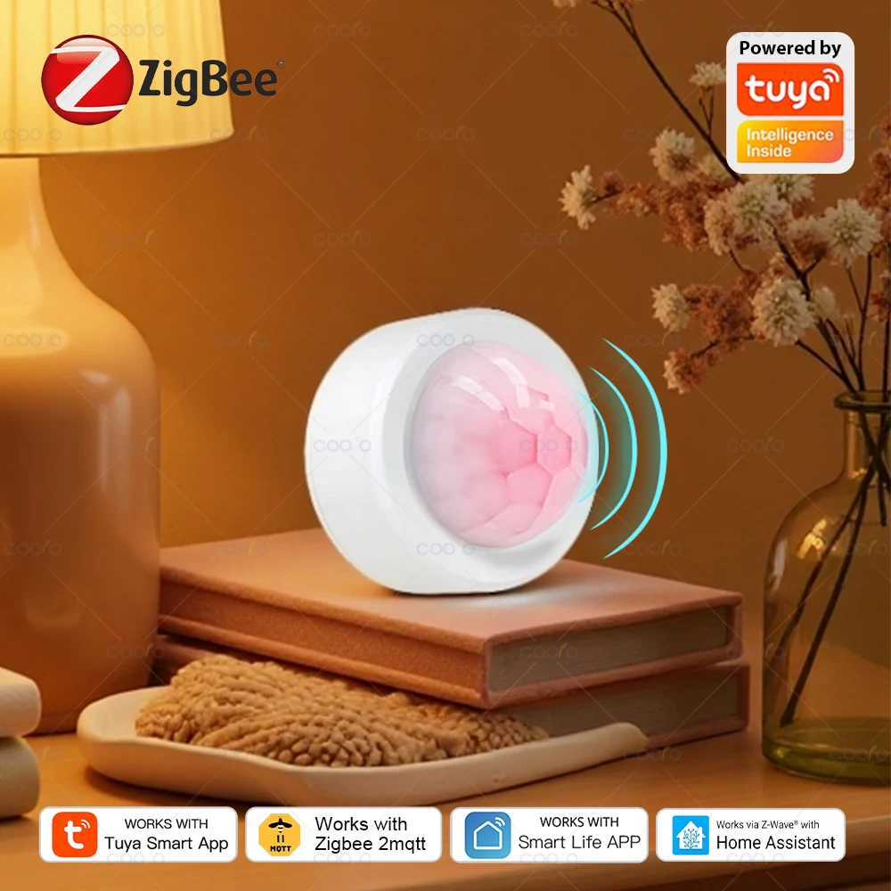 

Новый датчик движения Tuya Zigbee PIR, инфракрасный датчик движения человеческого тела + яркий детектор света Lux, датчик охранной сигнализации, работающий с Smart Life