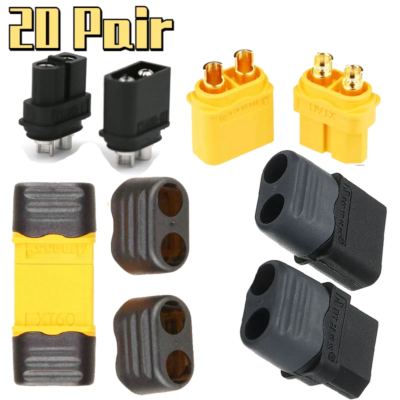 20 Pair Amass XT60 XT60H Bullet Connector Plug with Sheath Housing 20 Male 20 Female for Rc Lipo Battery Rc Drone Car Boat Parts