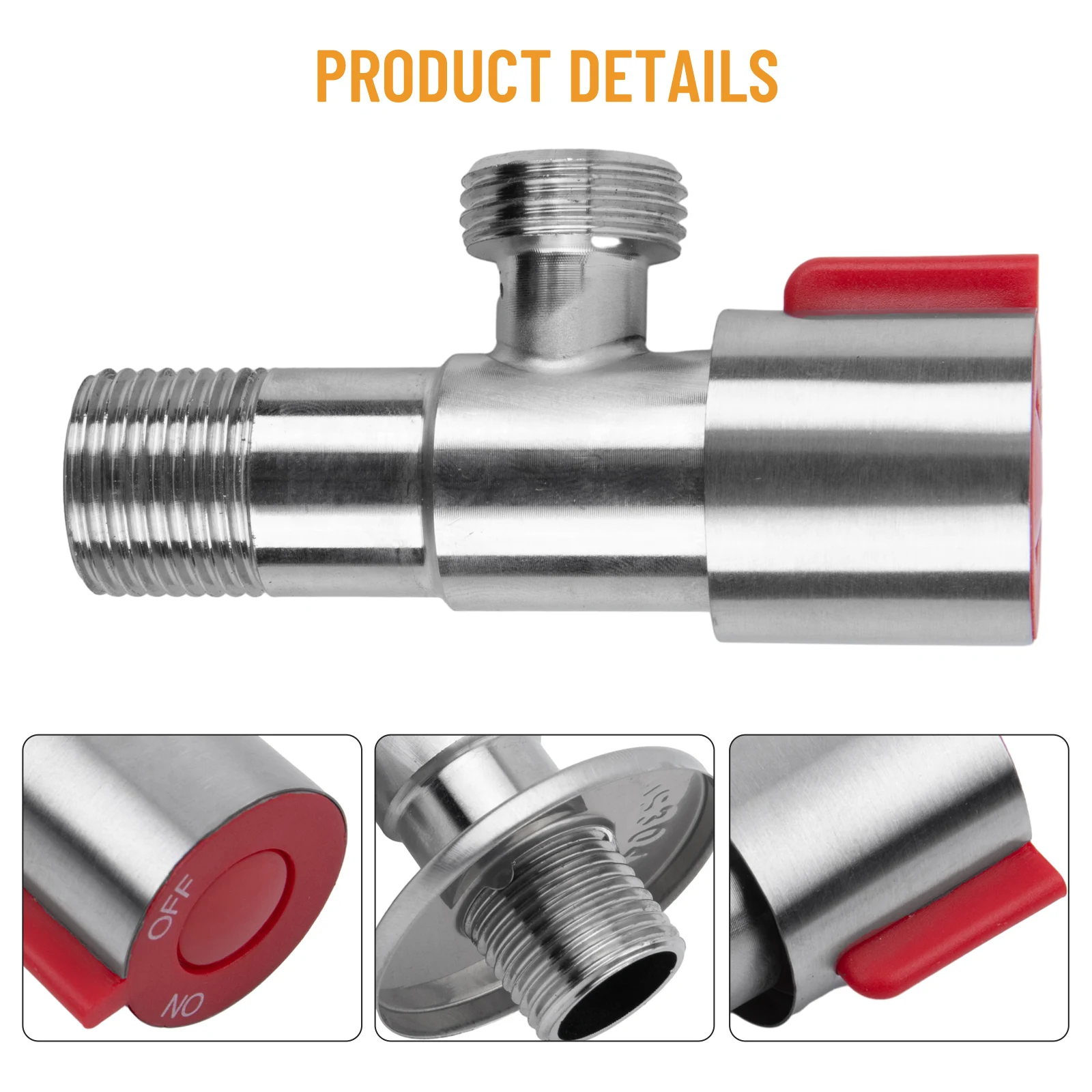 Red Blue Water Stop Valve Ome Improvement Stainless Steel Thickened 1/2\