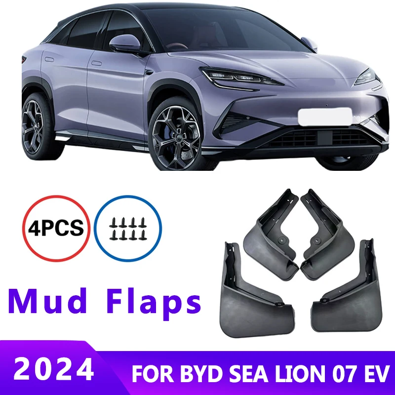 

Mud Flaps Fit for BYD SEA LION 07 EV 2024 Mudguards Tire Fenders Splash Proof Accessories Wheel Guards 4ps