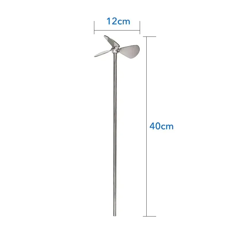 12*40cm Laboratory Overhead Stirrer 304 Stainless Steel Stirring Rod Three-blade Agitator Rod