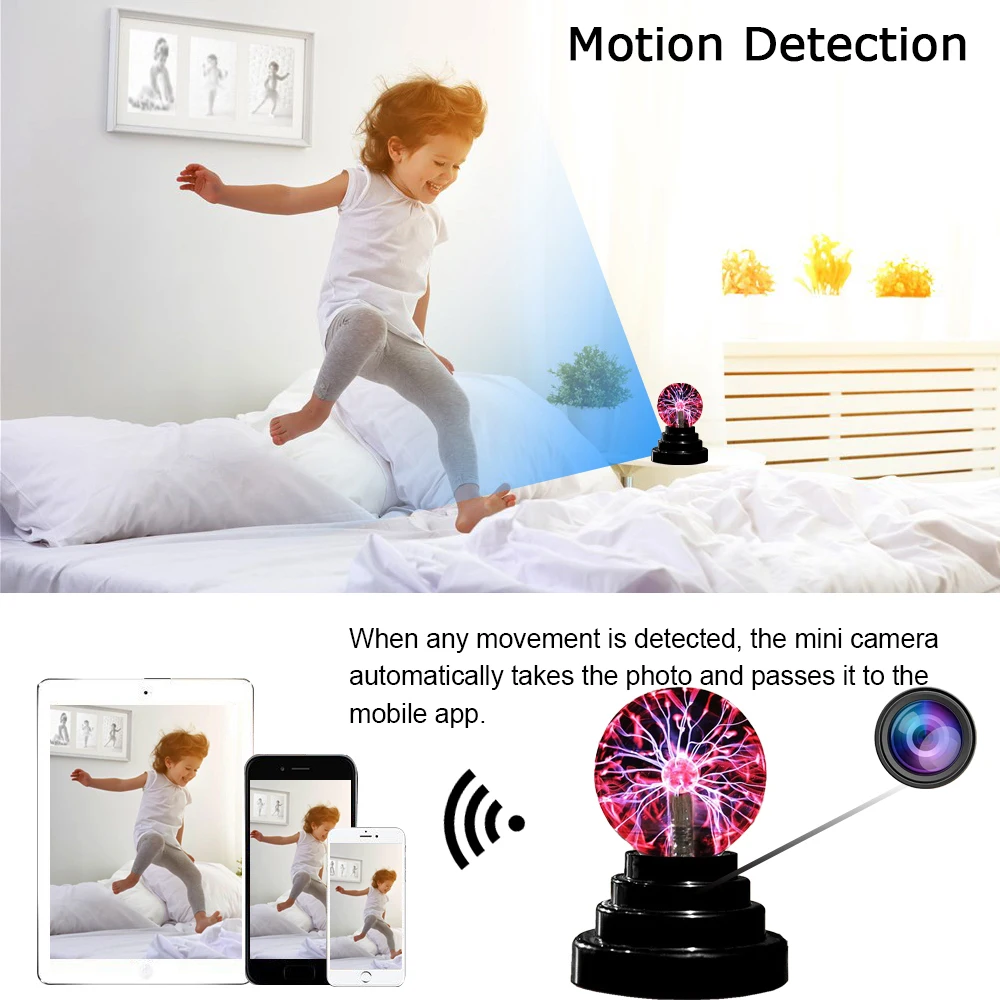 Mini Camera Lamp Night Light Novelty Kids ornament monitor Gift Magic Lamp Full HD1080P Wireless Wifi View Camcorder HomeVideo