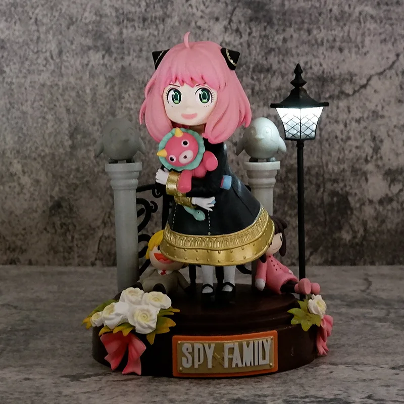 20cm Bandai Anime Spy×Family Cartoon Figure Kawaii Gk Anya Forger Statue Model Desktop Collection Model Ornaments Toys Gift