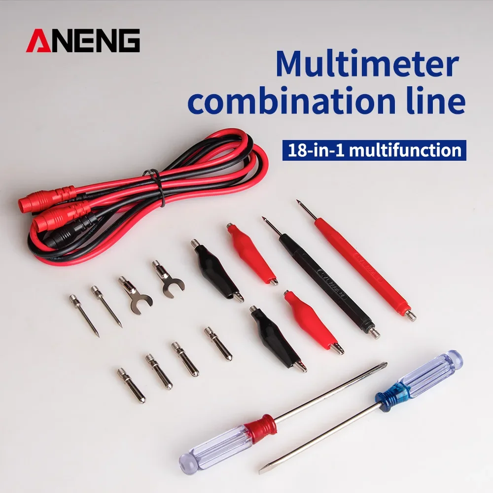 18 pcs Universal Digital Multimeter Probe Test Leads Multi Meter Needle Tip Tester Lead Probe Wire Pen Cable Multimeter Feelers