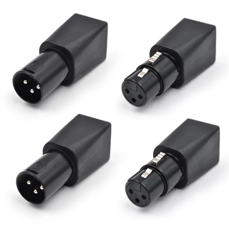 

N11R 4Pcs DMX To RJ45 Connector RJ45 Ethernet To 3 Pin XLR DMX Adapter 3-Pin XLR Female & Male Adapter For Audio Video
