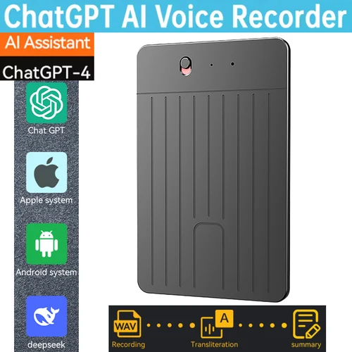Imagen 1 del producto Traductor de idiomas AI Powerd ChatGPT-4 Aplicación Llamada telefónica Mini Grabadora de Voz de Audio Espia Transcribe Summarize Audio Dictaphone