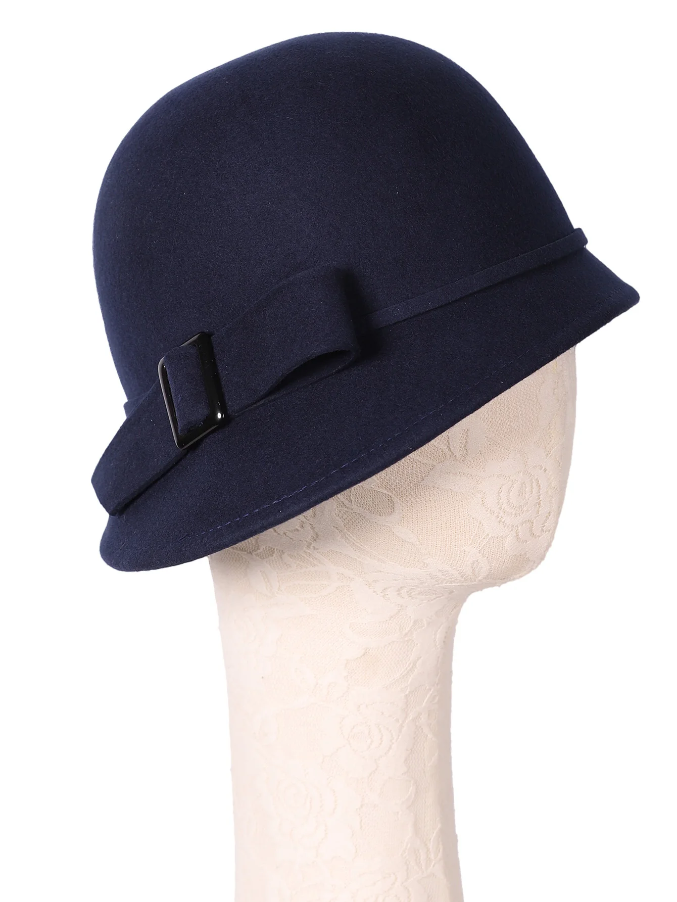 FS Damen-Eimerhut aus schwarzem Wollfilz, Cloche, britischer Top-Eimerhut mit Schleife, breiter Krempe, Bowler-Fedoras, Damen, gelbe Floppy-Derby-Hüte – Detail 11