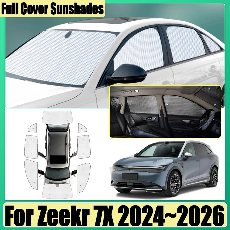 

For Zeekr 7X Accessories CX1E 2024 2025 2026 Car Surround Visor Full Coverage Sunshade Anti-UV Auto Visors Windshield Sunshades