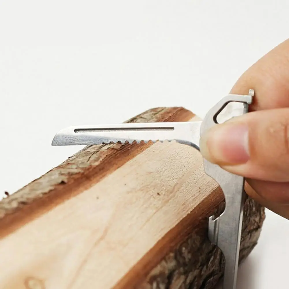 Multifunctional Keychain EDC Cutter Knife Angle Ruler Rope Cutter Scale Bottle Opener Emergency Keychain Gadget Tool