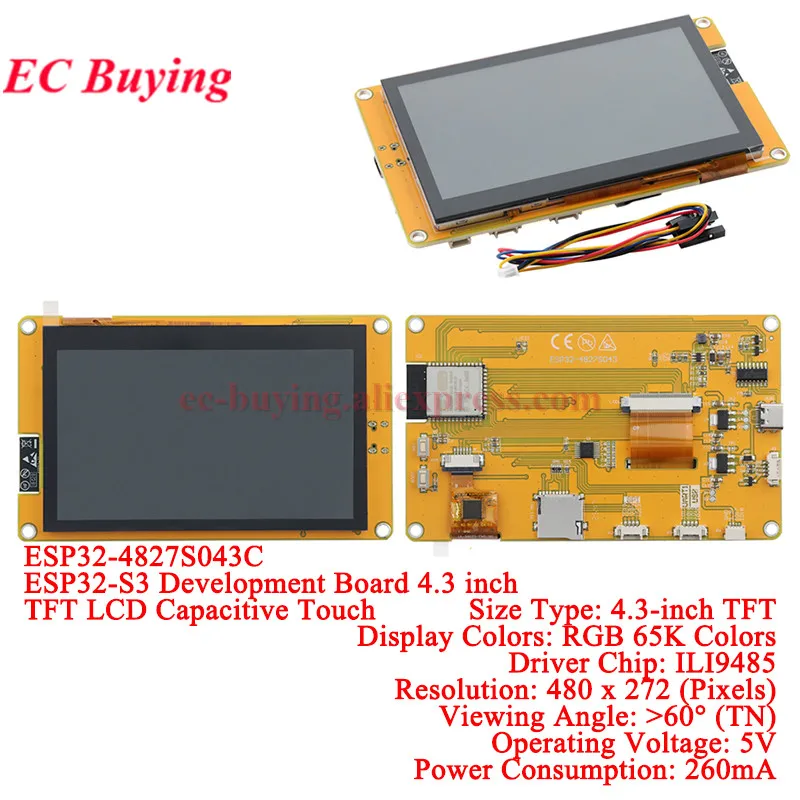 ESP32 S3 für Arduino LVGL WiFi Ble Entwicklungsboard 2,4 2,8 3,2 3,5 4,3 5 7,0 Zoll 240*320 Display-Bildschirm LCD TFT Modul
