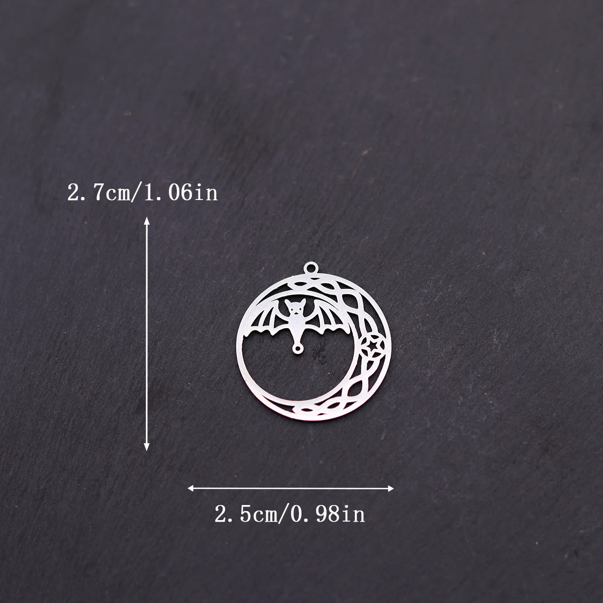 3pcs Crescent Witch Knot Bat Charms DIY Bracelets Necklace Jewelry Making Stainless Steel Pendant Fit Halloween Diy Accessories
