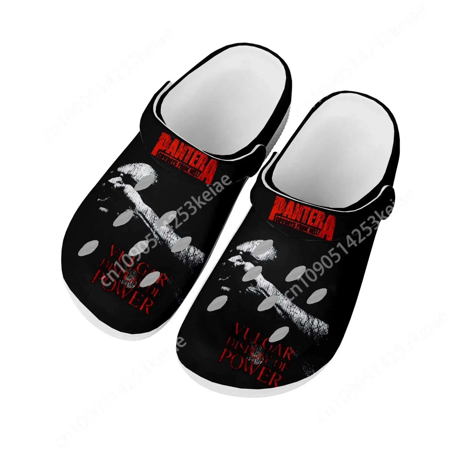 Pantera Metal Band Pop Home Clogs Custom Water Shoes Mens Womens Teenager Shoe Garden Clog Breathable Beach Hole Slippers White