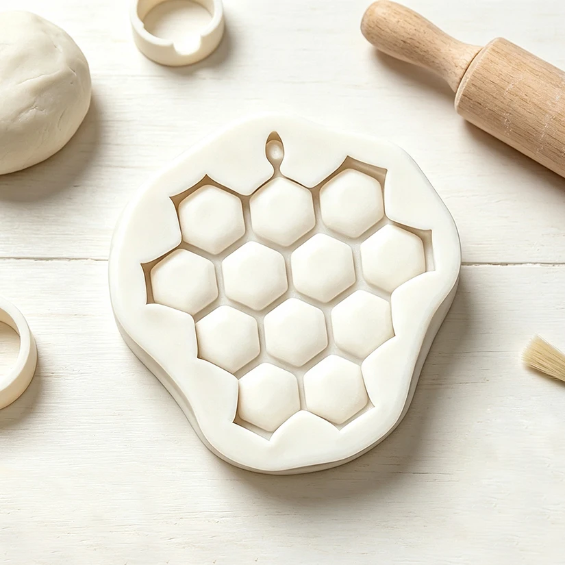 Wabenförmige Bienen-Silikonform für Zuckerguss, Schokolade, Cupcakes, Backen und Fondant-Kuchendekoration – Detail 3