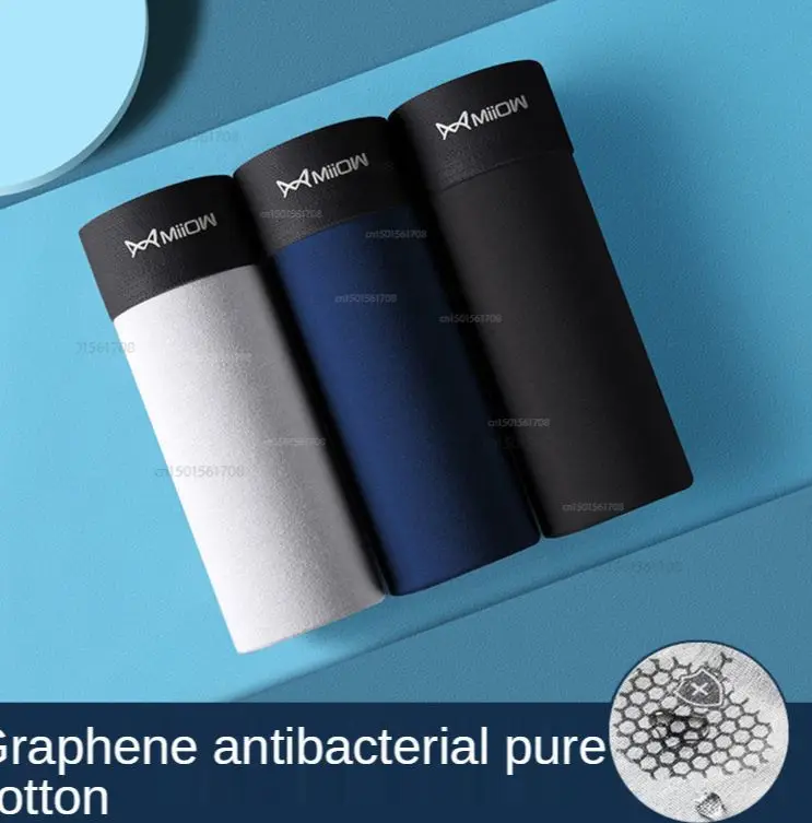 Youpin-bóxer de grafeno para hombre, ropa interior de algodón antibacteriana, transpirable, suelta, con cuatro esquinas