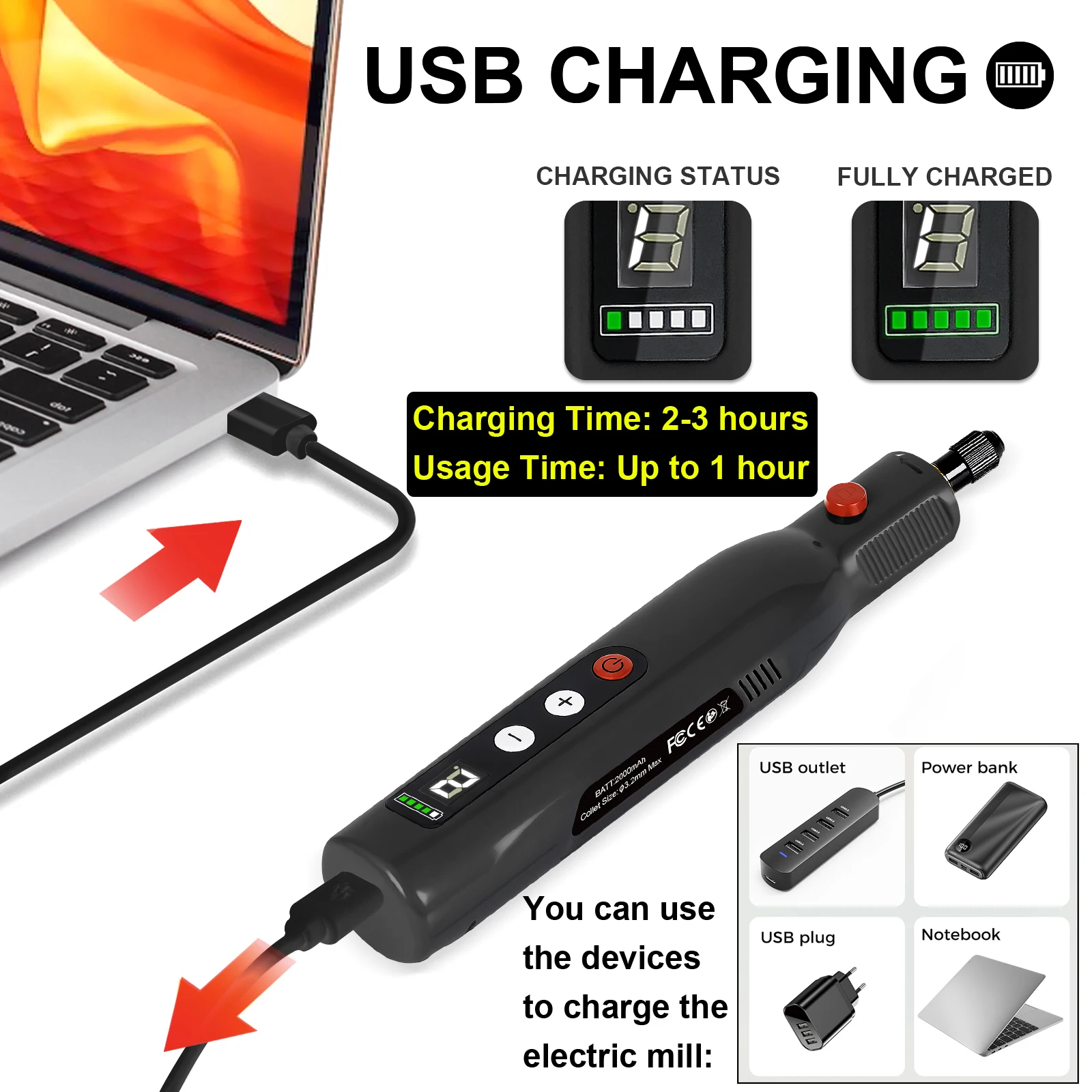 Mini Cordless Rotary Tool Kit 5-Speed USB Rechargeable Engraving & Sanding Tool with 113 Accessories for Polishing, DIY Projects