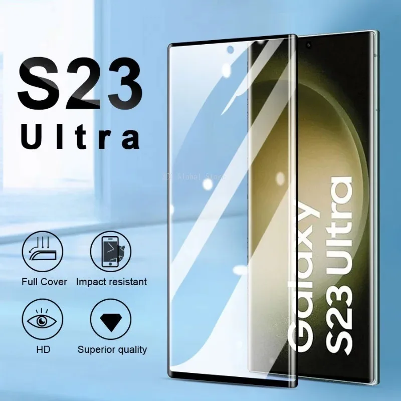 2 Stück gehärtetes Glas für Samsung Galaxy S23 Ultra Displayschutzfolie für Samsung Galaxy