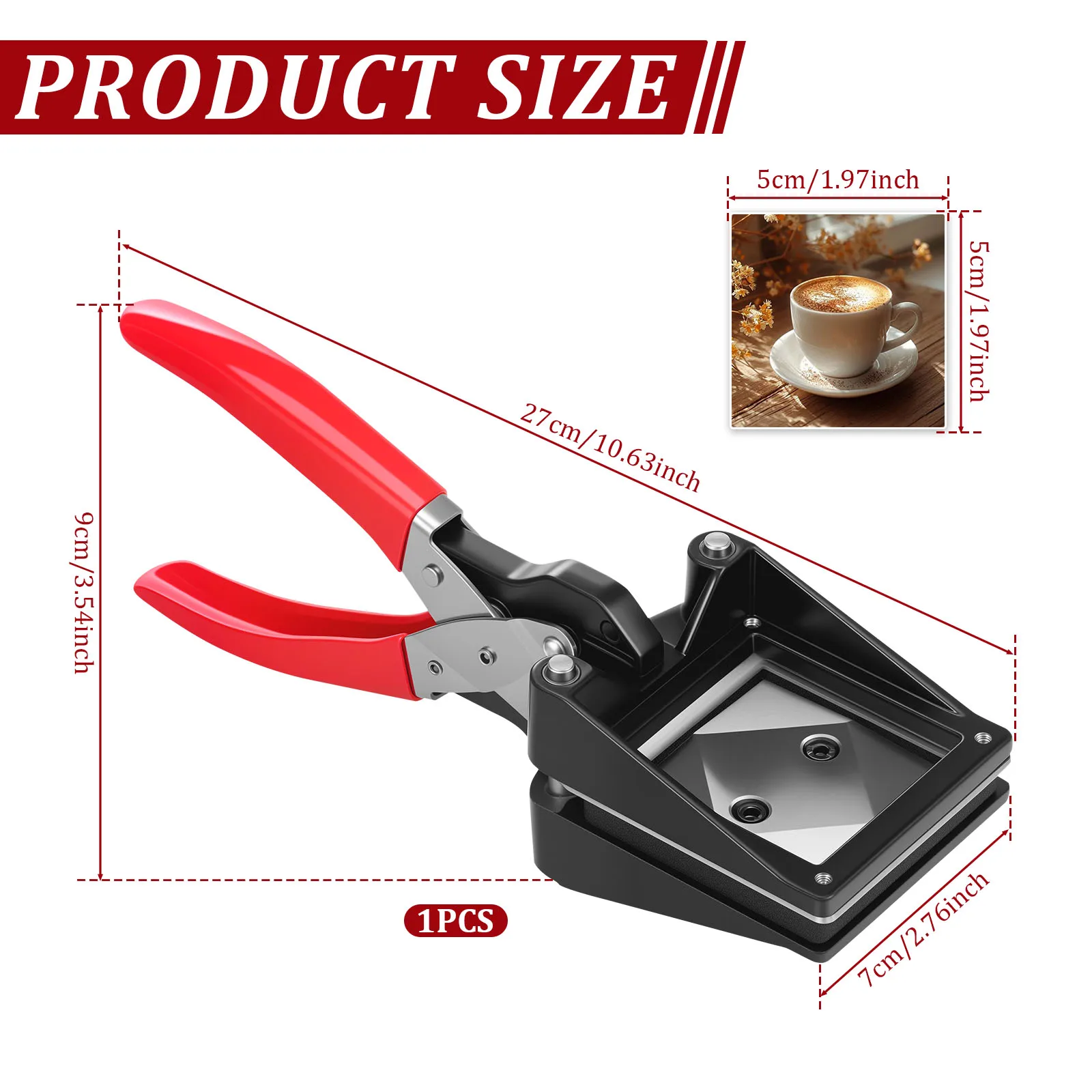 Hand Held Metal Photo ID Die Cutter Office Punch Picture Cutter Versatile Passport ID License Photo Rectangle Cutting Tools