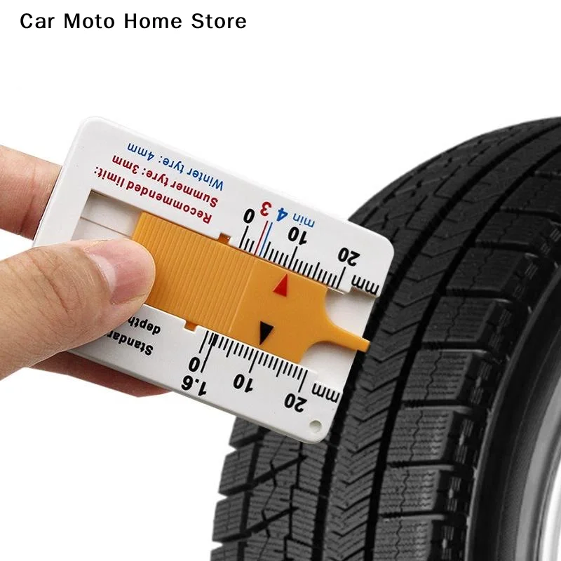 

0-20mm Mini Car Wheel Tire Depth Gauge Tyre Tread Depth Indicator Auto Plastic Ruler Depthometer Motor Trailer Van Measure Tool