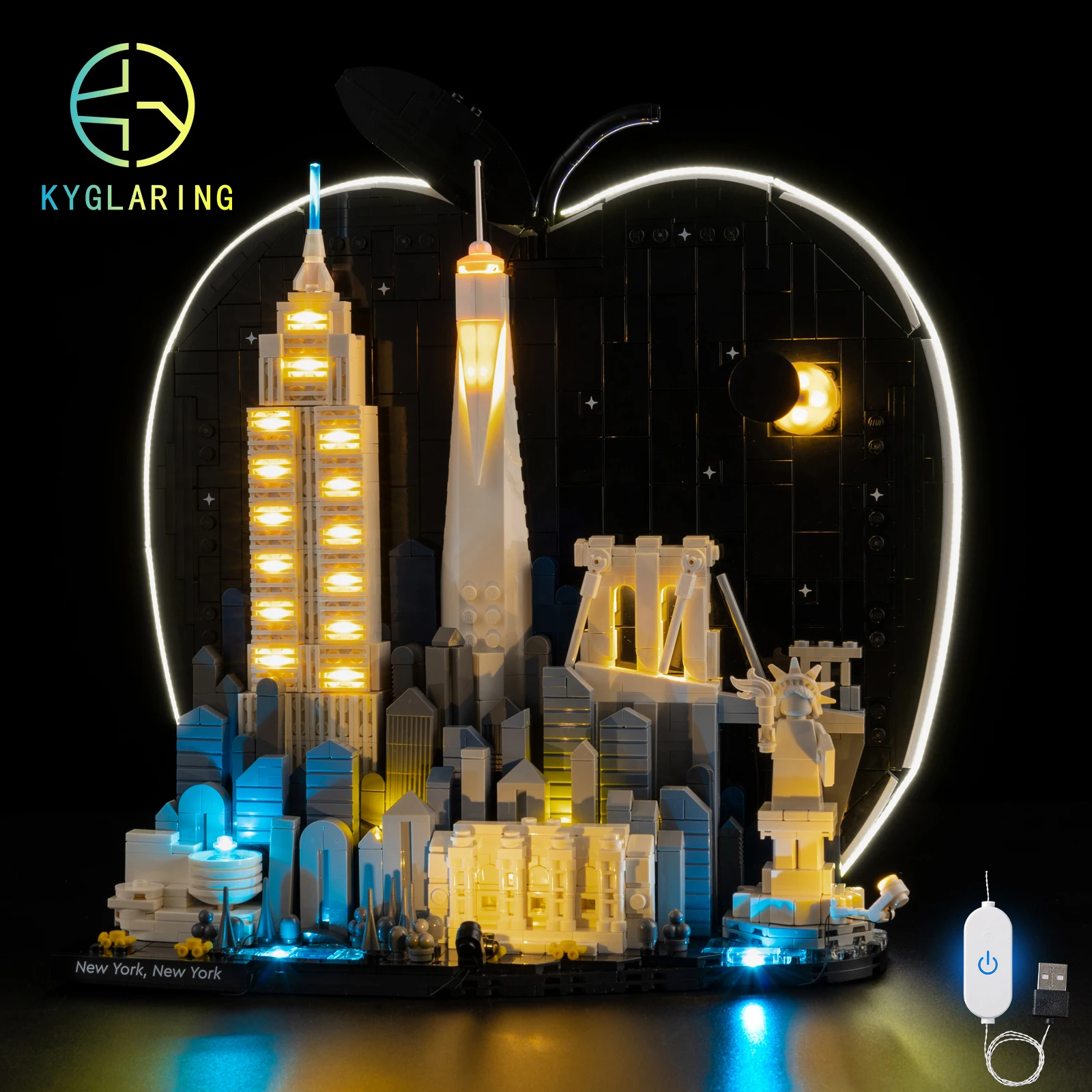 Kyglaring Led Lighting Set Diy Toys for Lego New York City – The Big Apple 21066 Building Blocks (No Model) view 4