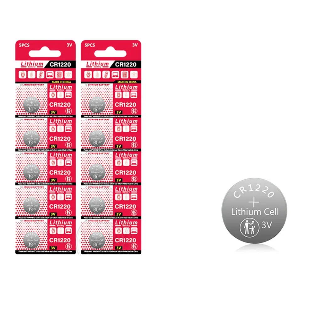 2-10pcs High-Capacity CR1220 LM1220 BR1220 KCR1220 3V Alkaline Battery For Toy Watch Car Remote Control Mouse Button Coin Cell