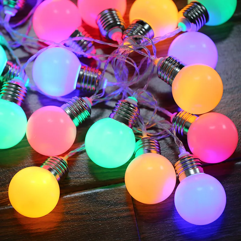 Imagem -03 - Big Ball Outdoor String Lights Chain Lights Guirlanda Lâmpada Fairy Lights Decoração de Festa de Natal Casa Casamento Jardim 10 Led