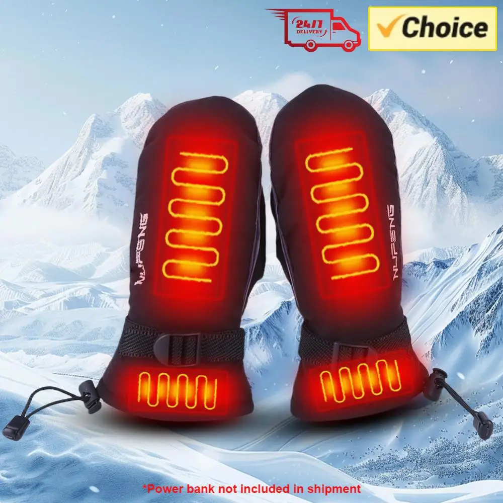 

Перчатки с электрическим подогревом, зарядка через USB, водонепроницаемые, 3 уровня температуры, для кемпинга и походов на природе