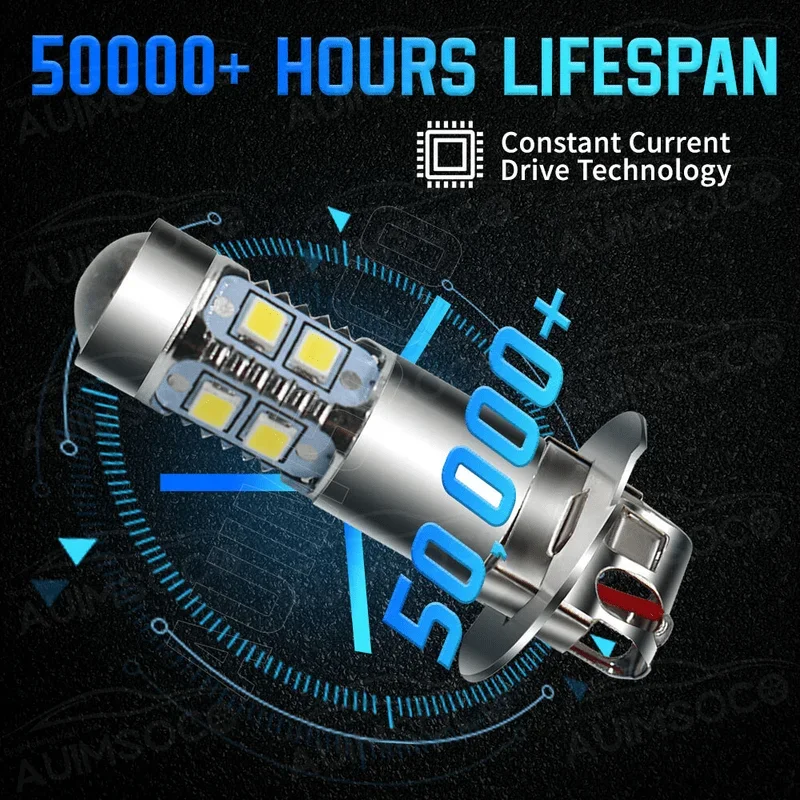 2PCS H3 LED Fog Driving Light Bulbs Conversion Kit Super Bright DRL 6000K White