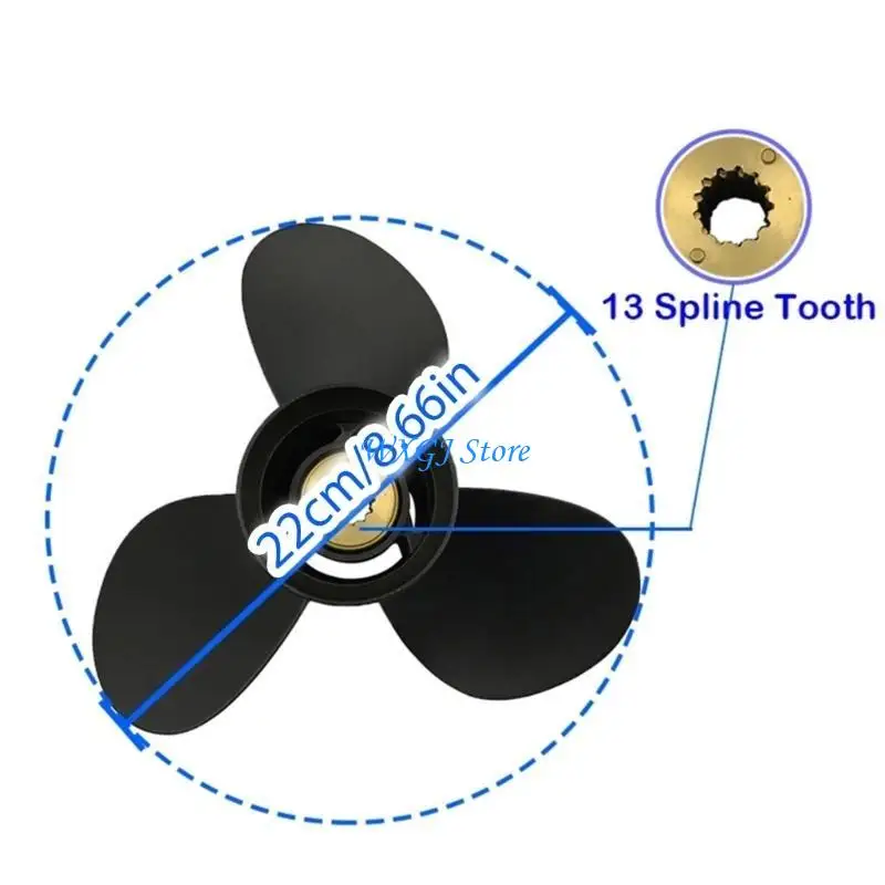 37JE 3Blade Propeller for 25HP 30HP 35HP 40HP 45HP 48HP 50HP 55HP 60HP 70HP Engines 48-816704A45, 13 Tooth Splines
