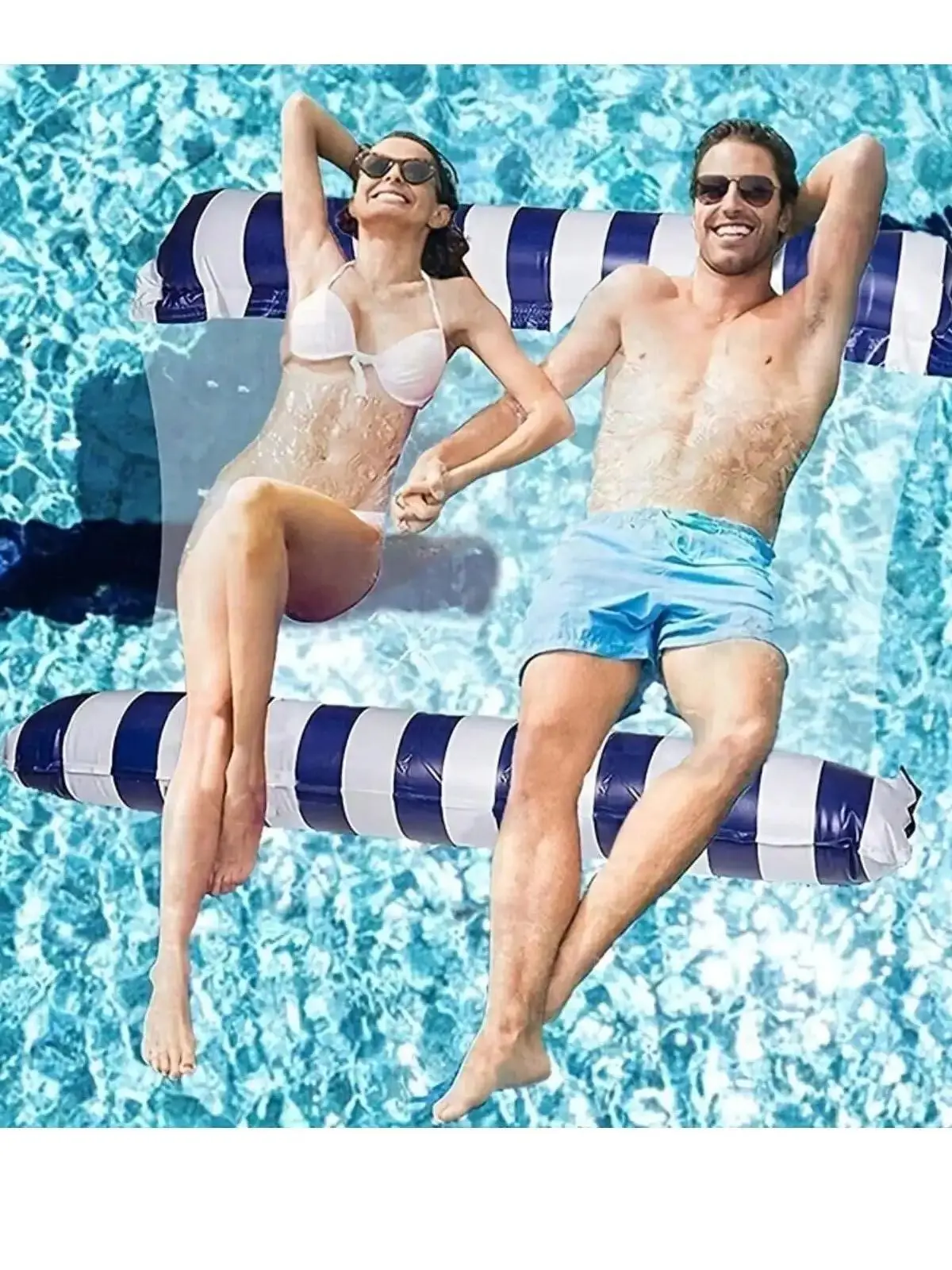 Double personne natation flotteur eau hamac pliable confortable gonflable jouet d'eau amoureux piscine plage été natation eau jouet
