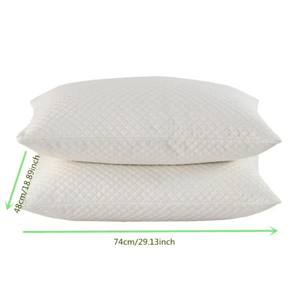 2PC Bamboo Fiber Pillow Cover Fiber Air Layer Sandwiched with Cotton Waterproof Pillow Household Protective CoverMachineWashable