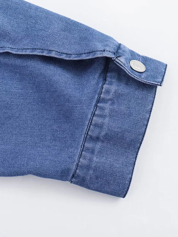 جاكيت أفياتور جينز كاجوال نسائي بقصة كاجوال نسائية عصرية مع جاكيت بأكمام طويلة بسحاب على الرقبة بأكمام طويلة #6