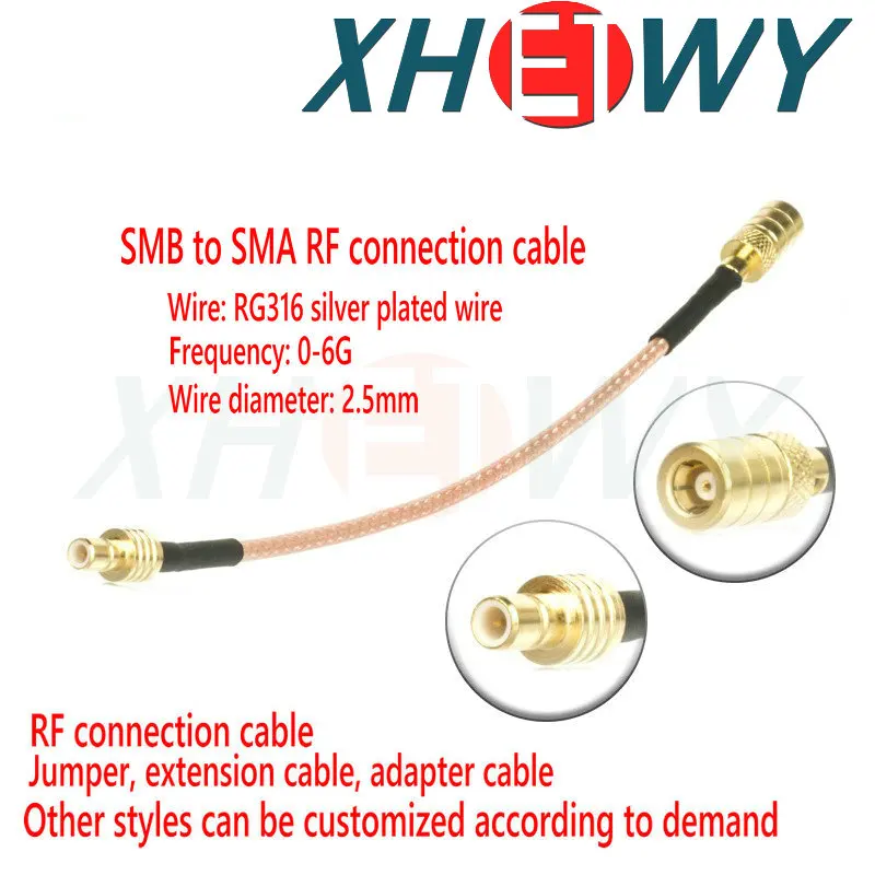 SMA to SMB RF coaxial extension jumper connected to revolving busbar RG316 feeder SMB elbow 316 RF cable