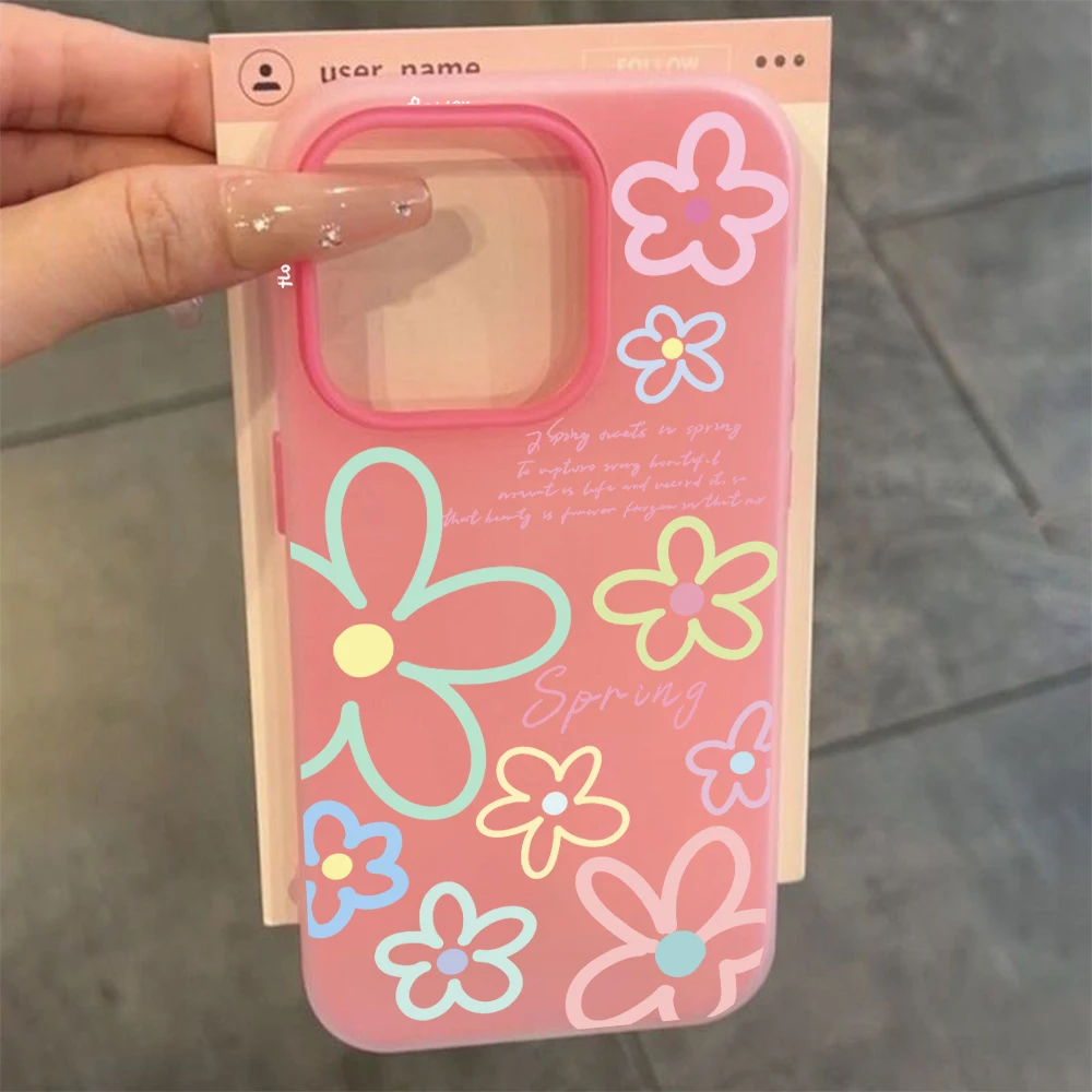 Candy Color Pattern Phone Case For Samsung Galaxy S26 S21 S22 Ultra Plus S25 S24 S23 FE A56 A55 A53 A54 A36 Spring Flower Cover view 3