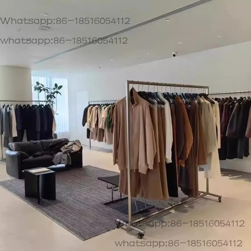 Clothing store display rack Floor-to-ceiling stainless steel movable hanger Zhongdao rack Women's clothing store shelf