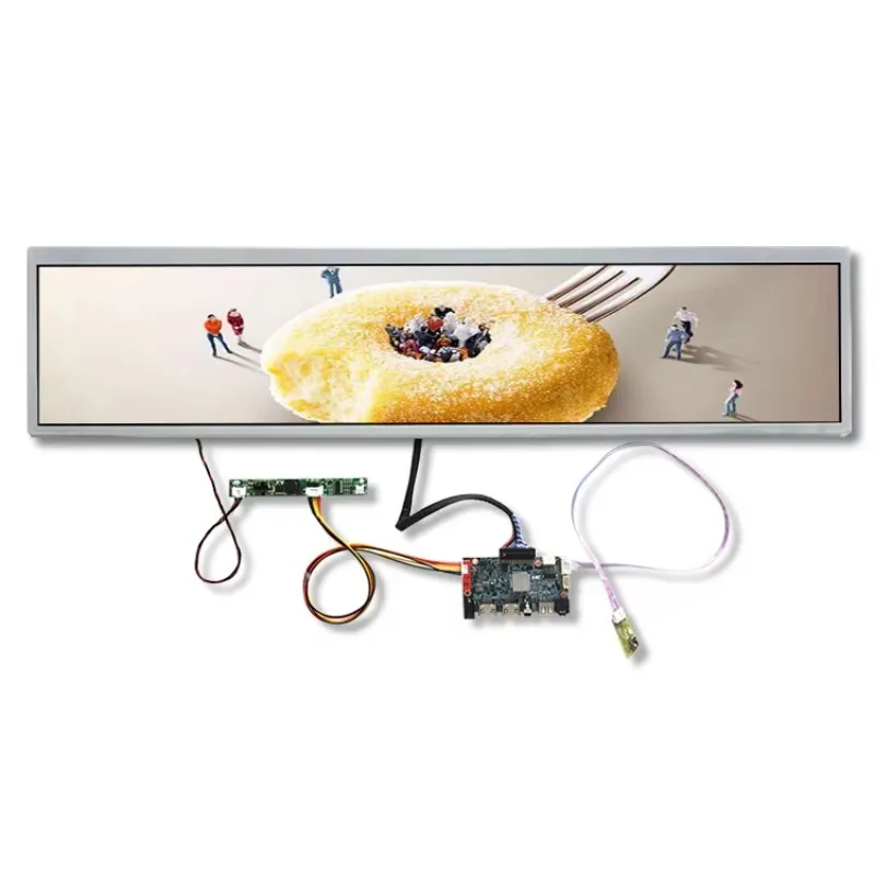 

24-Inch supermarket store shelves digital signage display 1920 * 360 300cd stretch bar ultra-wide advertising LCD screen