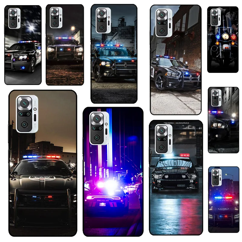 Police Cars Light At Night For Xiaomi Redmi Note 11 10 9 8 Pro 9S 10S Phone Case For Redmi 10 9 9A 9C 9T Cover Shell