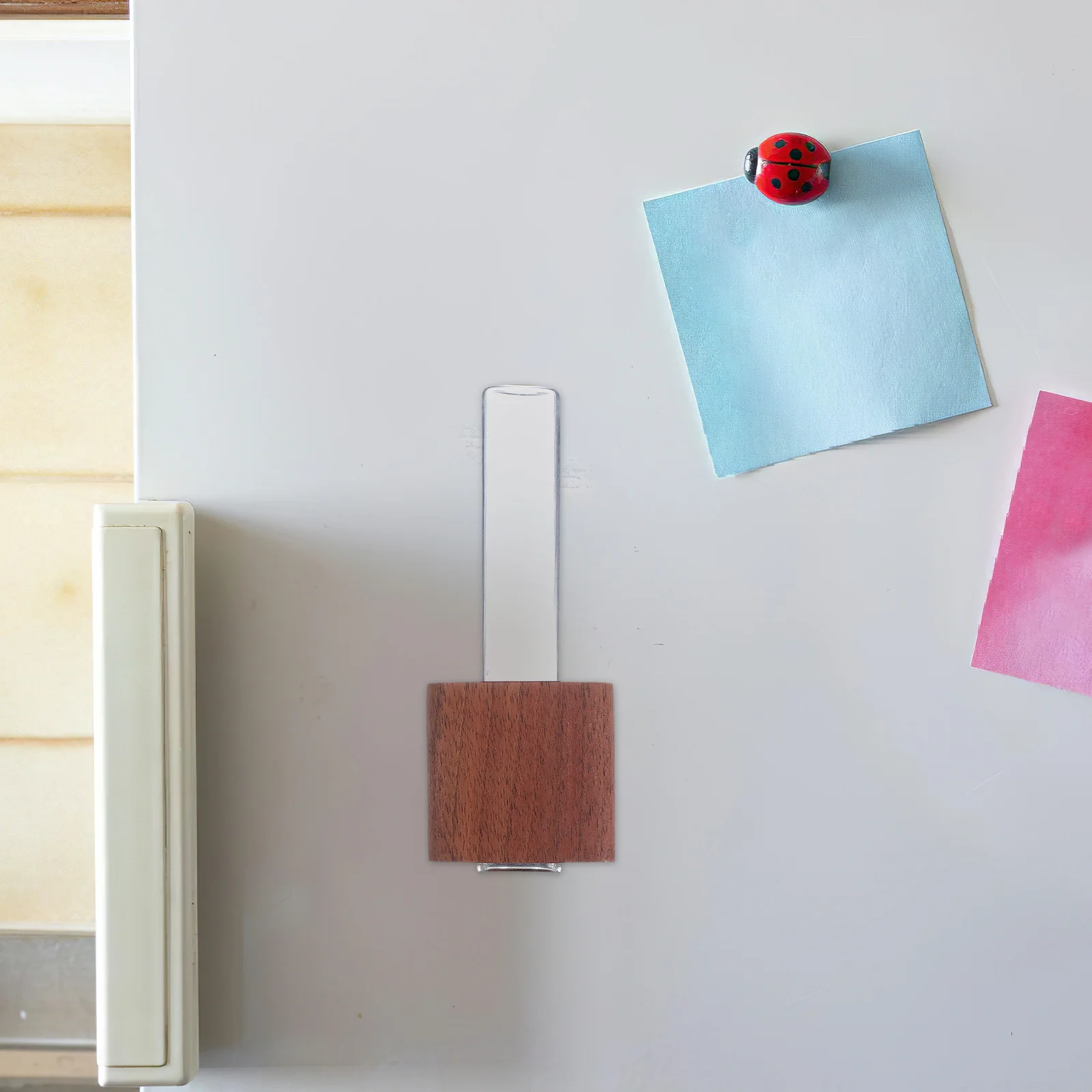 

Wooden Magnetic Test Tube Vase with Glass Tube Mini Plant Holder for Metal Surfaces Fridge Locker Office Kitchen Wall Mountable