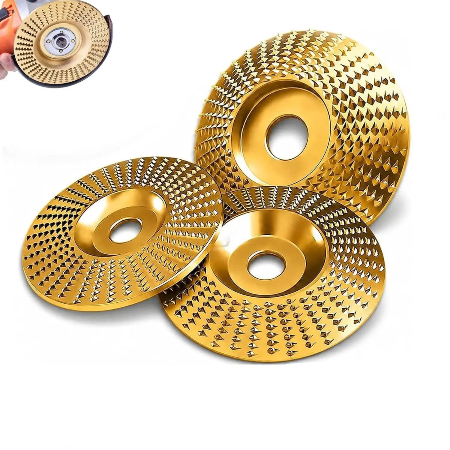 3pcs Versatile Woodworking Carving Polishing Wheel 16mm Inner Diameter Abrasive Sanding Disc For Wood Shaping Tool